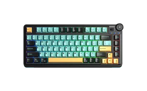 Aula gaming μηχανικό πληκτρολόγιο Wireless Gaming Mechanical Keyboard AU75 - Bloomfield Switch [Linear] (Αγγλικό US), Κίτρινο κουρκουμά - 1