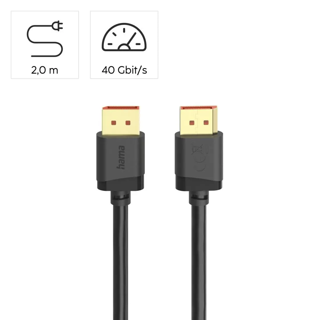 HAMA Кабел DisplayPort, DP 2.1, Ultra-HD 8K, 40 Gbit/s, 2 м - image 11