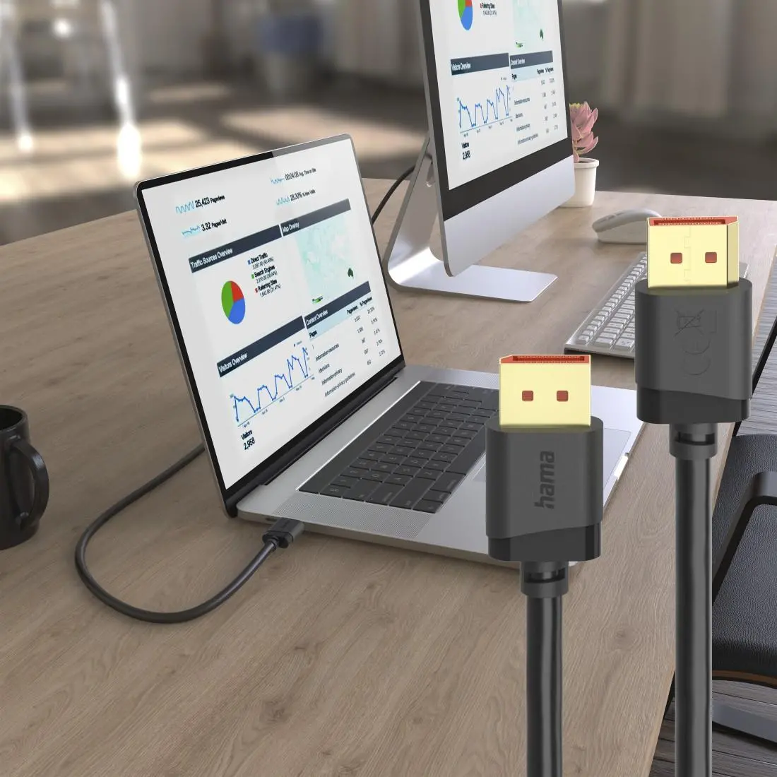 HAMA Кабел DisplayPort, DP 2.1, Ultra-HD 8K, 40 Gbit/s, 2 м - image 3