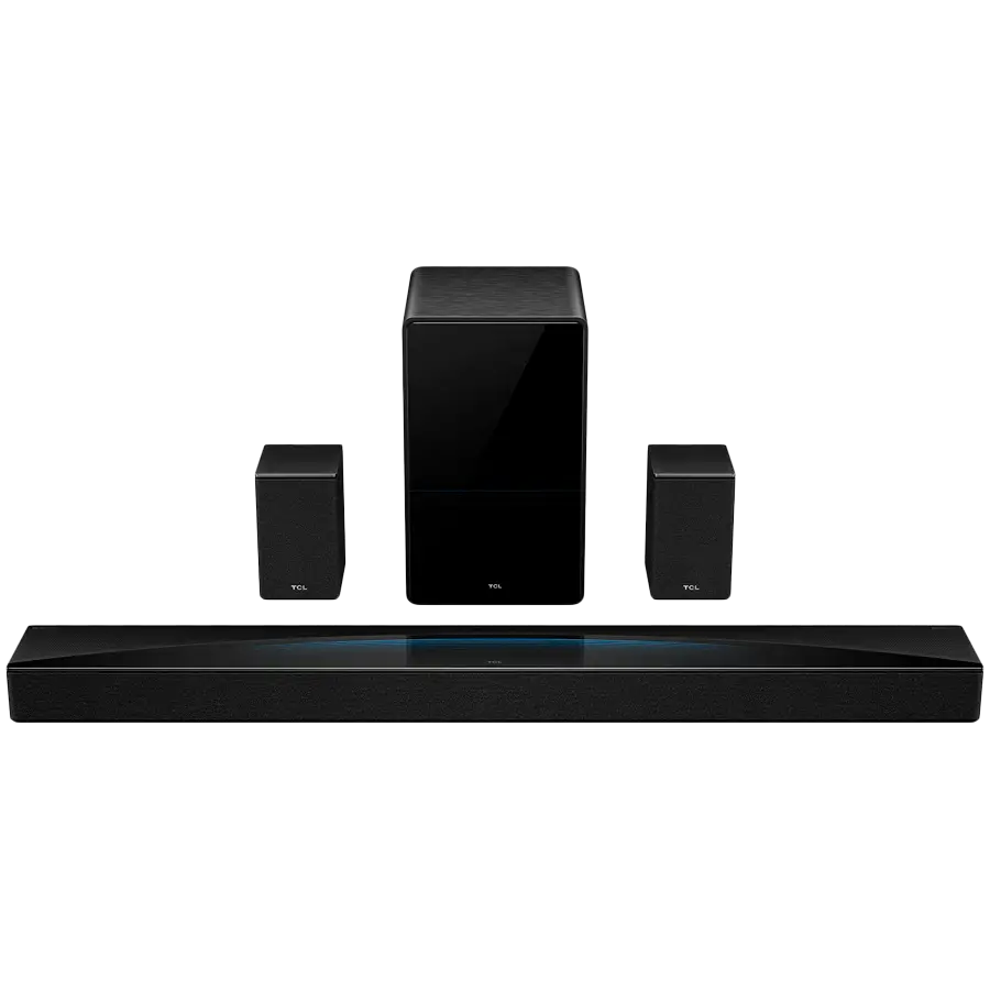 TCL Q85H Pro 7.1.4-Channel Soundbar System, 860W Peak Power, Ray-Danz, Wireless Subwoofer & Wireless Up-firing Rears, Dolby Atmos, DTS:X, HDMI 2.1 eARC