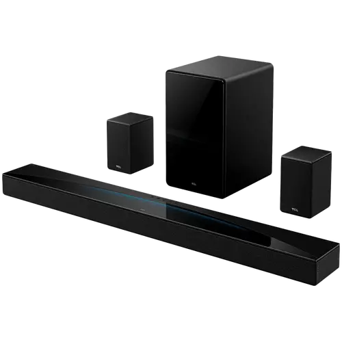 TCL Q85H Pro 7.1.4-Channel Soundbar System, 860W Peak Power, Ray-Danz, Wireless Subwoofer & Wireless Up-firing Rears, Dolby Atmos, DTS:X, HDMI 2.1 eARC - 2