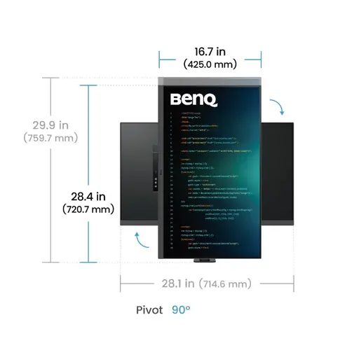 Монитор, BenQ RD320UA 32" IPS, 3:2, 3840x2160, 95% P3 wide color, HDR 400, 1.07 billions color, HDMI2.0, DP1.4 x1, USB-C 90W x1, built-in speakers 2Wx2, Ergo Stand - image 4