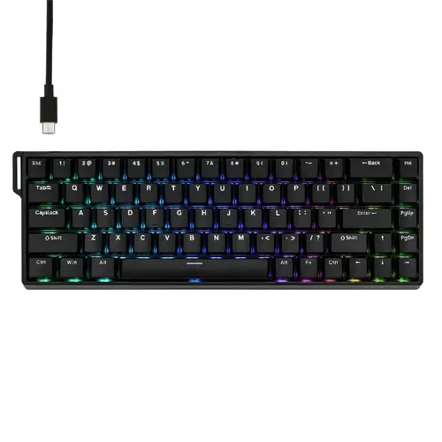 Aula геймърска механична клавиатура Gaming Mechanical Keyboard WIN68 HE 8K  - Greywood Magnetic Switch [Linear] (English US), Black - image 2