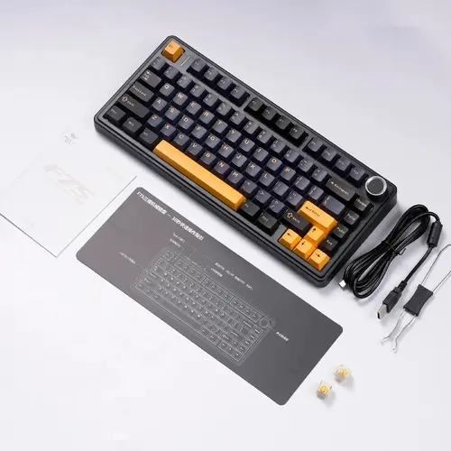 Aula геймърска механична клавиатура Wireless Gaming Mechanical Keyboard F75 Thunder Black - Reaper Switch [Linear] (English US) - image 14