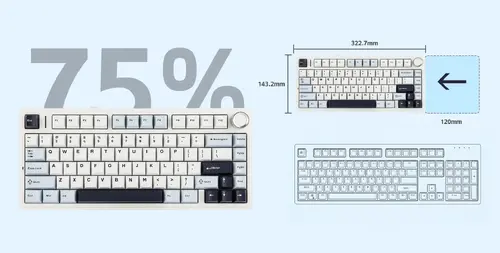 Aula геймърска механична клавиатура Wireless Gaming Mechanical Keyboard F75 Thunder Black - Reaper Switch [Linear] (English US) - image 16