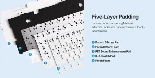 Aula геймърска механична клавиатура Wireless Gaming Mechanical Keyboard F75 Thunder Black - Reaper Switch [Linear] (English US) - image 19
