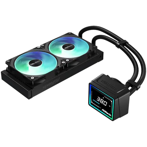 Asrock Challenger 240 Digital, AiO liquid cooler, ARGB, Digital display, 240 mm radiator, AM5, AM4, LGA1851, LGA1700, 90-ACLA36-BAAGA6, Black, 6Y - image 4