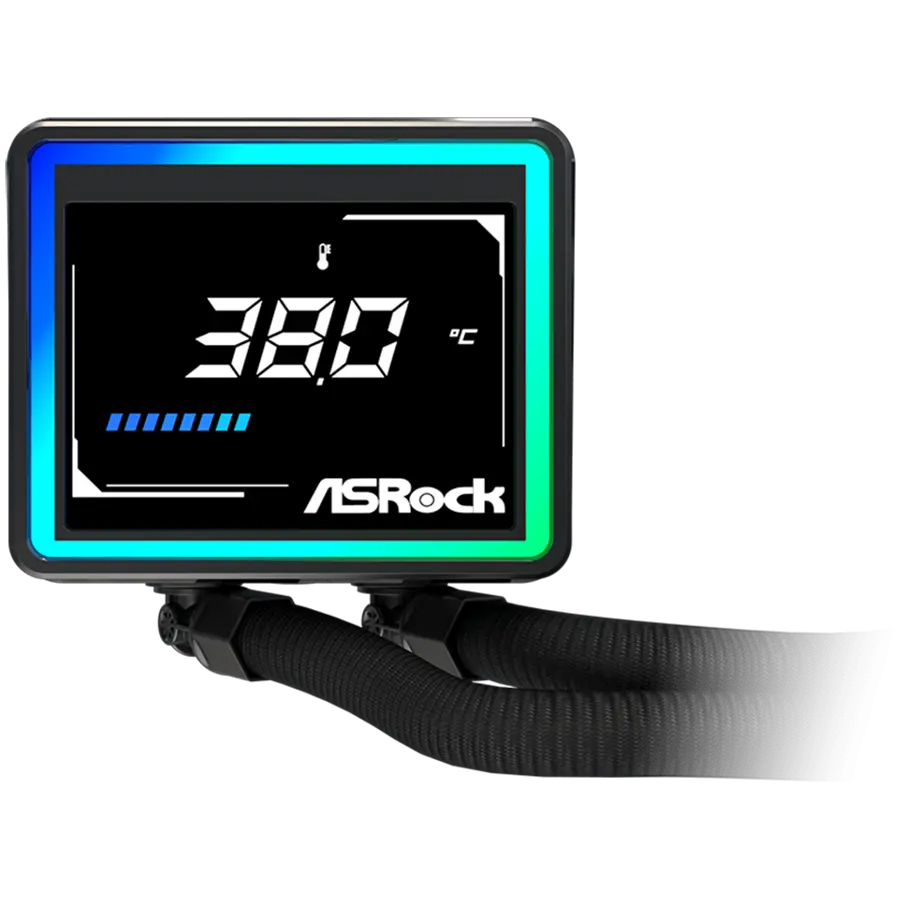 Asrock Challenger 240 Digital, AiO liquid cooler, ARGB, Digital display, 240 mm radiator, AM5, AM4, LGA1851, LGA1700, 90-ACLA36-BAAGA6, Black, 6Y - image 5
