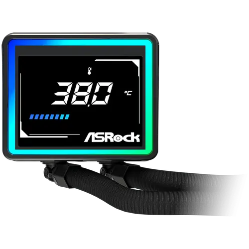 Asrock Challenger 240 Digital, AiO liquid cooler, ARGB, Digital display, 240 mm radiator, AM5, AM4, LGA1851, LGA1700, 90-ACLA36-BAAGA6, Black, 6Y - image 5