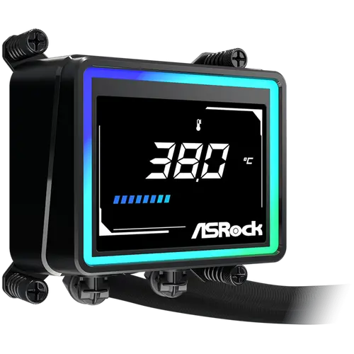 Asrock Challenger 240 Digital, AiO liquid cooler, ARGB, Digital display, 240 mm radiator, AM5, AM4, LGA1851, LGA1700, 90-ACLA36-BAAGA6, Black, 6Y - image 6