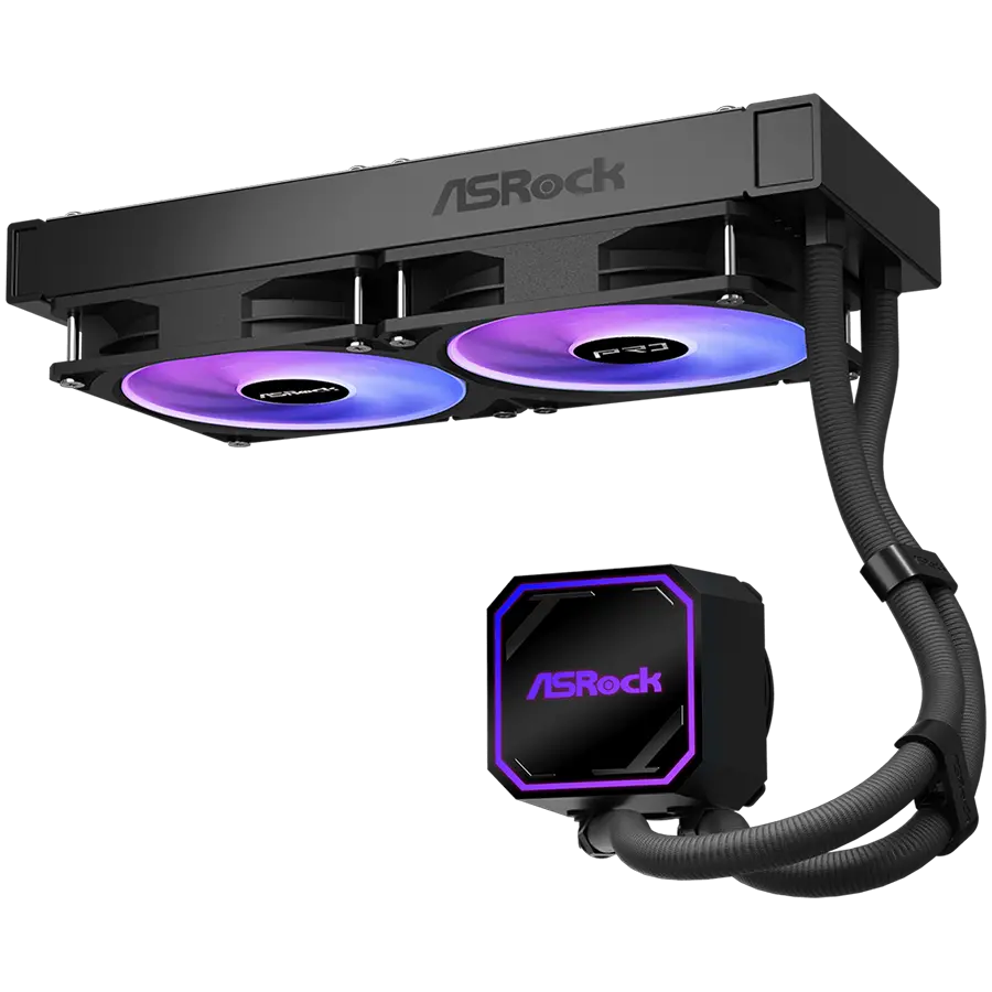 Asrock Pro 240 ARGB, AiO liquid cooler, 240 mm radiator, AM5, AM4, LGA1851, LGA1700, 90-APRA36-BAAGA6, Black, 6Y - image 3