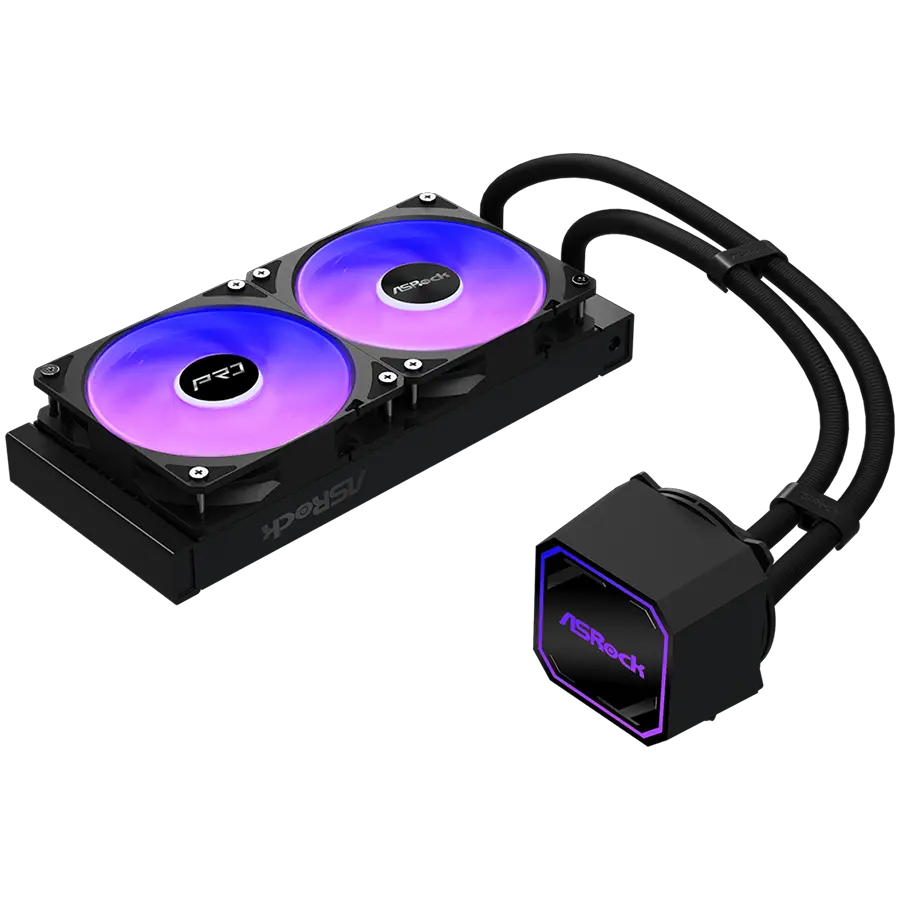 Asrock Pro 240 ARGB, AiO liquid cooler, 240 mm radiator, AM5, AM4, LGA1851, LGA1700, 90-APRA36-BAAGA6, Black, 6Y - image 4