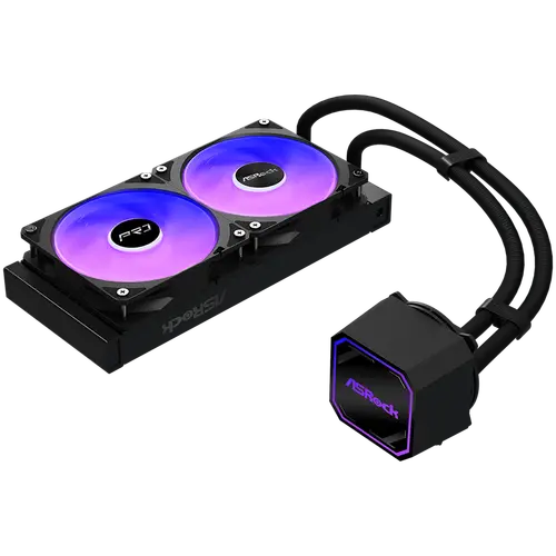Asrock Pro 240 ARGB, AiO liquid cooler, 240 mm radiator, AM5, AM4, LGA1851, LGA1700, 90-APRA36-BAAGA6, Black, 6Y - image 4