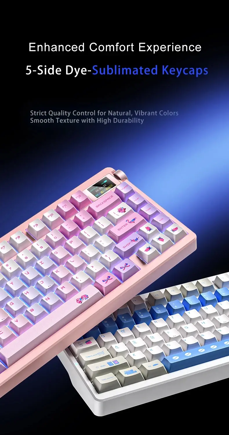 Aula геймърска механична клавиатура Wireless Gaming Mechanical Keyboard NOVA 75 - Star Vector Switch [Linear] (English US), White - image 17