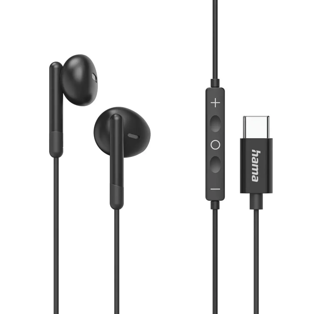 HAMA Căști "Classy", USB-C, earbuds, microfon, protecție împotriva îndoirii cablului, negre