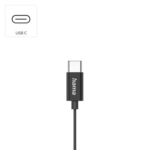 HAMA Слушалки "Classy", USB-C, накрайници, микрофон, защита от прегъване на кабела, черни - image 7