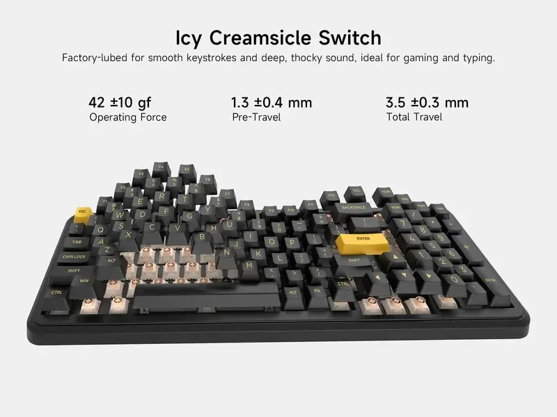MCHOSE геймърска механична клавиатура Wireless Gaming Mechanical Keyboard MC-K99 V3 - Icy Creamsicle Switch [Linear] (English US), Glacier Gradient - image 2