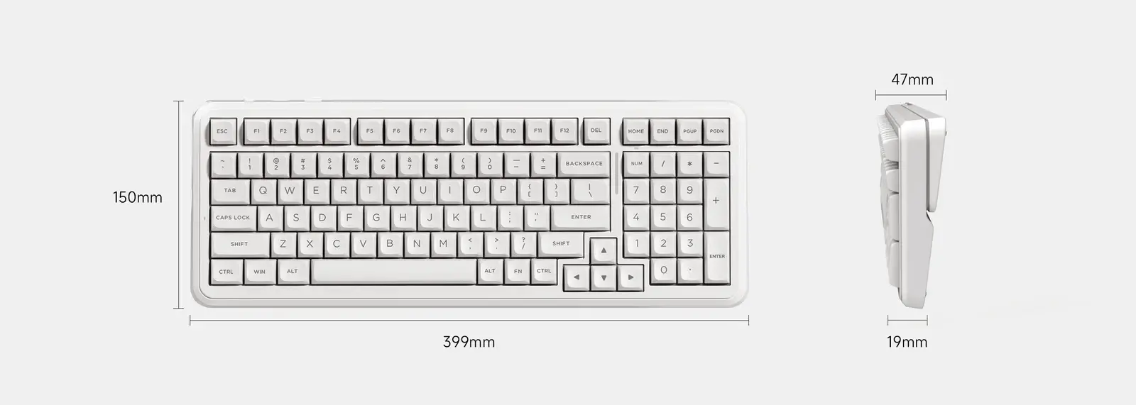 MCHOSE геймърска механична клавиатура Wireless Gaming Mechanical Keyboard MC-K99 V3 - Icy Creamsicle Switch [Linear] (English US), Glacier Gradient - image 4