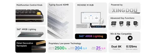 MCHOSE геймърска механична клавиатура Wireless Gaming Mechanical Keyboard MC-K99 V3 - Icy Creamsicle Switch [Linear] (English US), Glacier Gradient - image 7