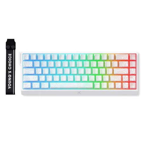 MCHOSE μηχανικό πληκτρολόγιο gaming Gaming Mechanical Keyboard Ace 68 - 8K, Ice Rhino Magnetic Switch [Linear] (English US), λευκό - 1