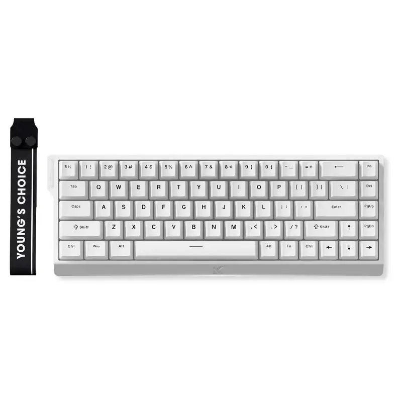 MCHOSE геймърска механична клавиатура Gaming Mechanical Keyboard Ace 68 - 8K, Ice Blue Magnetic Switch [Linear] (English US), White - image 1