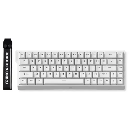 MCHOSE геймърска механична клавиатура Gaming Mechanical Keyboard Ace 68 - 8K, Ice Blue Magnetic Switch [Linear] (English US), White - image 1