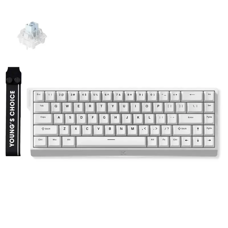 MCHOSE геймърска механична клавиатура Gaming Mechanical Keyboard Ace 68 - 8K, Ice Blue Magnetic Switch [Linear] (English US), White - image 2