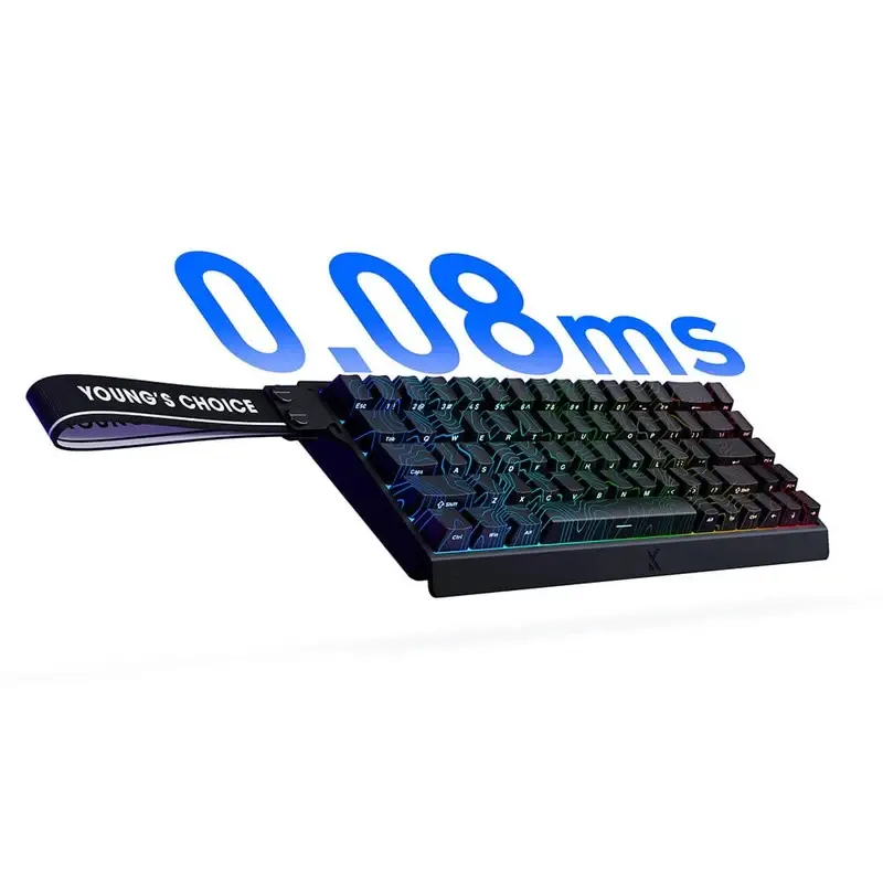 MCHOSE геймърска механична клавиатура Gaming Mechanical Keyboard Ace 68 - 8K, Ice Blue Magnetic Switch [Linear] (English US), White - image 3
