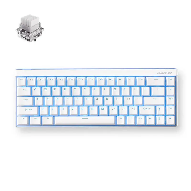 MCHOSE геймърска механична клавиатура Gaming Mechanical Keyboard Ace 68 Air - 8K, Mount Tai Magnetic Switch GT [Tactile] (English US), White - image 1