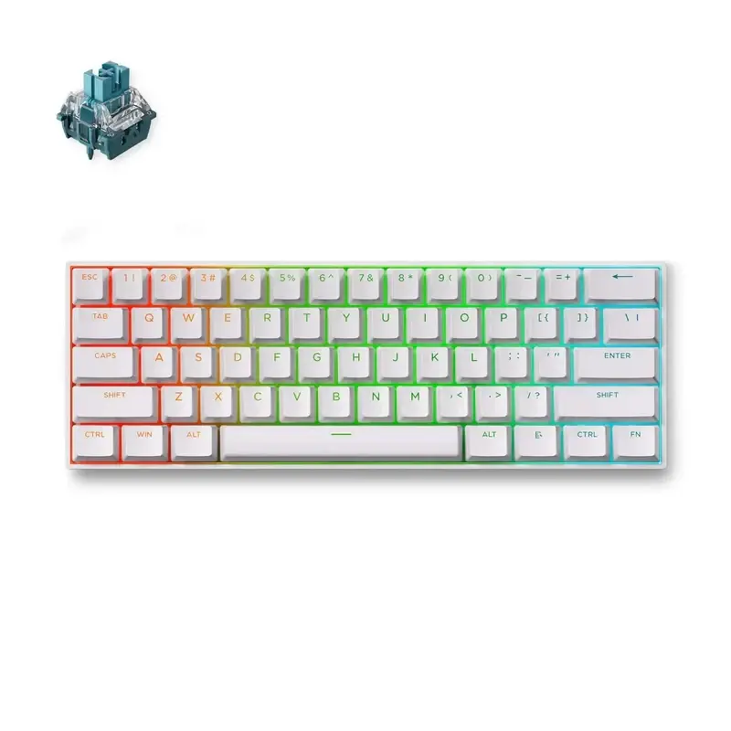 MCHOSE геймърска механична клавиатура Gaming Mechanical Keyboard Ace 60 Pro - 8K, TTC Uranus Magnetic Switch - Standard [Linear] (English US), White - image 1