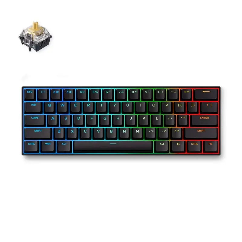 MCHOSE геймърска механична клавиатура Gaming Mechanical Keyboard Ace 60 Pro - 8K, KTEK Magnetic Switch [Linear] (English US), Black - image 1