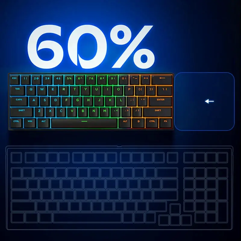 MCHOSE геймърска механична клавиатура Gaming Mechanical Keyboard Ace 60 Pro - 8K, KTEK Magnetic Switch [Linear] (English US), Black - image 4
