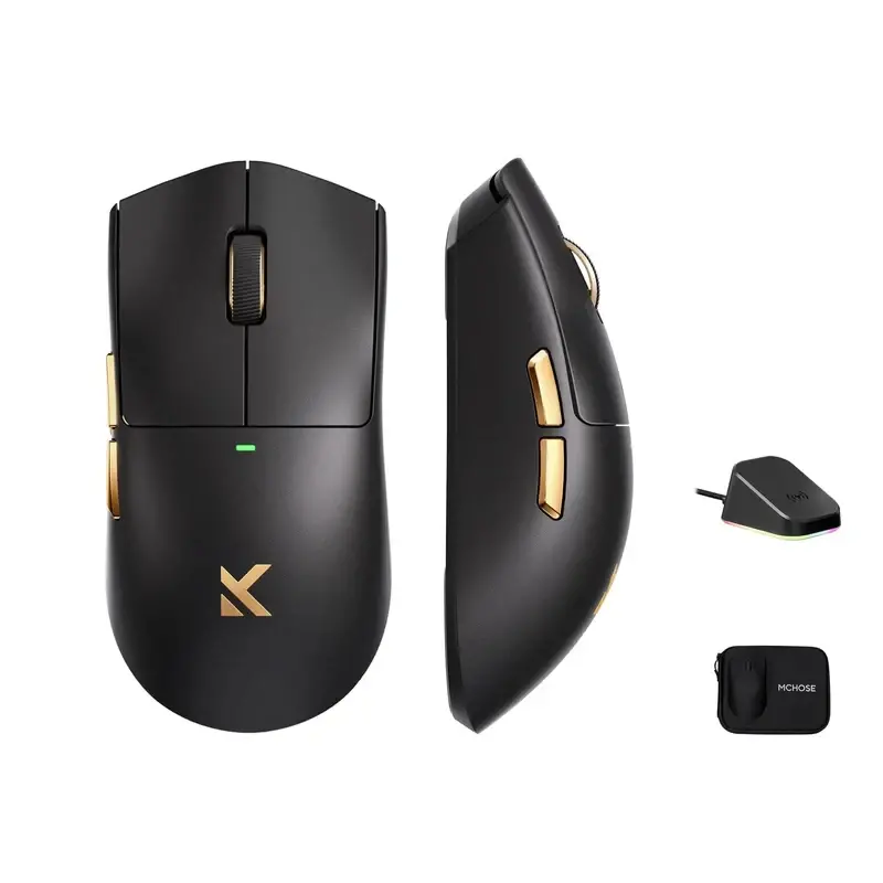 MCHOSE професионална геймърска мишка K7 Ultra Black - Wireless Gaming Mouse - Dual 8K, Omron Mechanical, Magnetic Charging Dock - image 1