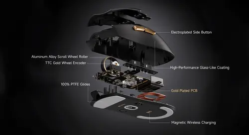 MCHOSE професионална геймърска мишка K7 Ultra Black - Wireless Gaming Mouse - Dual 8K, Omron Mechanical, Magnetic Charging Dock - image 11