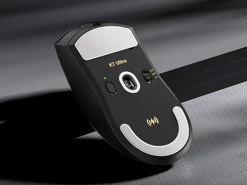 MCHOSE професионална геймърска мишка K7 Ultra Black - Wireless Gaming Mouse - Dual 8K, Omron Mechanical, Magnetic Charging Dock - image 7