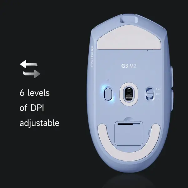 MCHOSE професионална геймърска мишка G3 V2 White - Wireless Gaming Mouse - 1K, Omron Mechanical - image 7