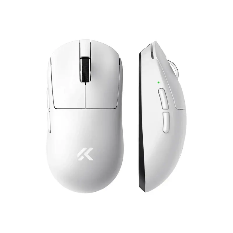 MCHOSE професионална геймърска мишка A7 V2 Ultra White - Wireless Gaming Mouse - Dual 8K, Omron Mechanical