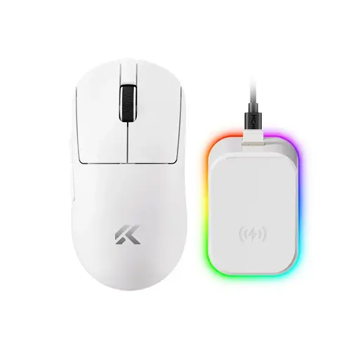 MCHOSE професионална геймърска мишка A7 V2 Ultra White - Wireless Gaming Mouse - Dual 8K, Omron Mechanical - image 1