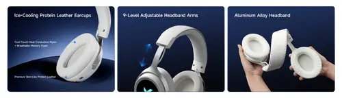 MCHOSE безжични геймърски слушалки Wireless Gaming Headphones - X9 White - Bluetooth , 2.4G - image 13