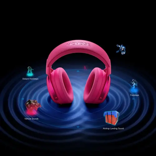 MCHOSE безжични геймърски слушалки Wireless Gaming Headphones - X9 White - Bluetooth , 2.4G - image 2