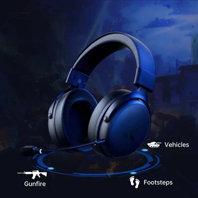 MCHOSE безжични геймърски слушалки Wireless Gaming Headphones - V9 Pro Icy White - Bluetooth , 2.4G - image 5