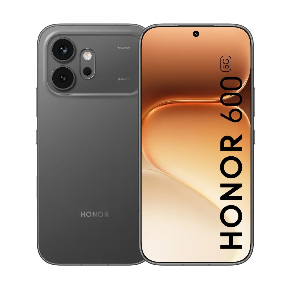 Мобилен телефон, Honor 600 256GB Black, 6.57" 120Hz Amoled straight display, 2728x1264, Qualcomm Snapdragon 7 Gen 4 (1x2.8GHz+4x2.4GHz+3x 1.8GHz), 8GB, 256GB, 200+12MP/50MP, 6400mAh, Google Gemini,FPT, BT, USB Type-C,Android 16, AI - powered MagicOS