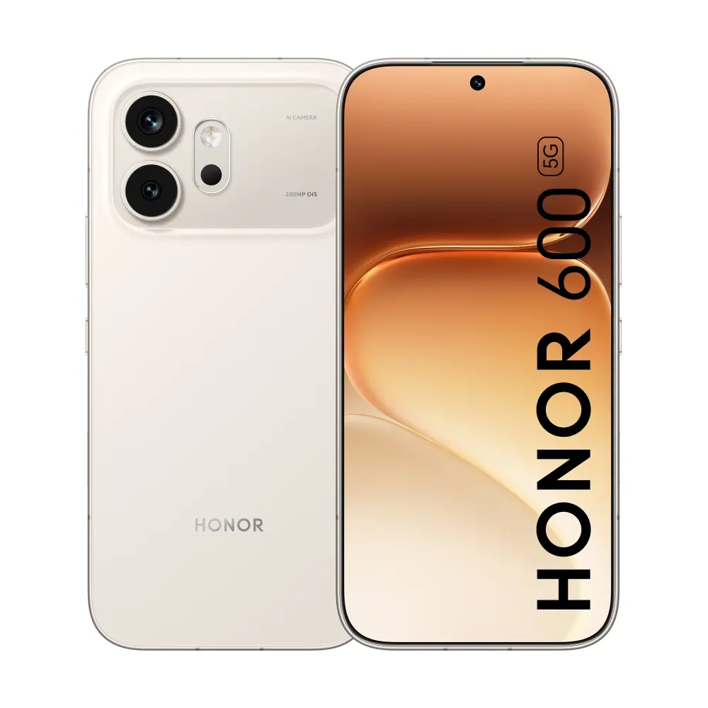 Мобилен телефон, Honor 600 512GB Golden White, 6.57" 120Hz Amoled straight display, 2728x1264, Qualcomm Snapdragon 7 Gen 4 (1x2.8GHz+4x2.4GHz+3x 1.8GHz), 8GB, 512GB, 200+12MP/50MP, 6400mAh, Google Gemini,FPT, BT, USB Type-C,Android 16, AI - powered MagicOS