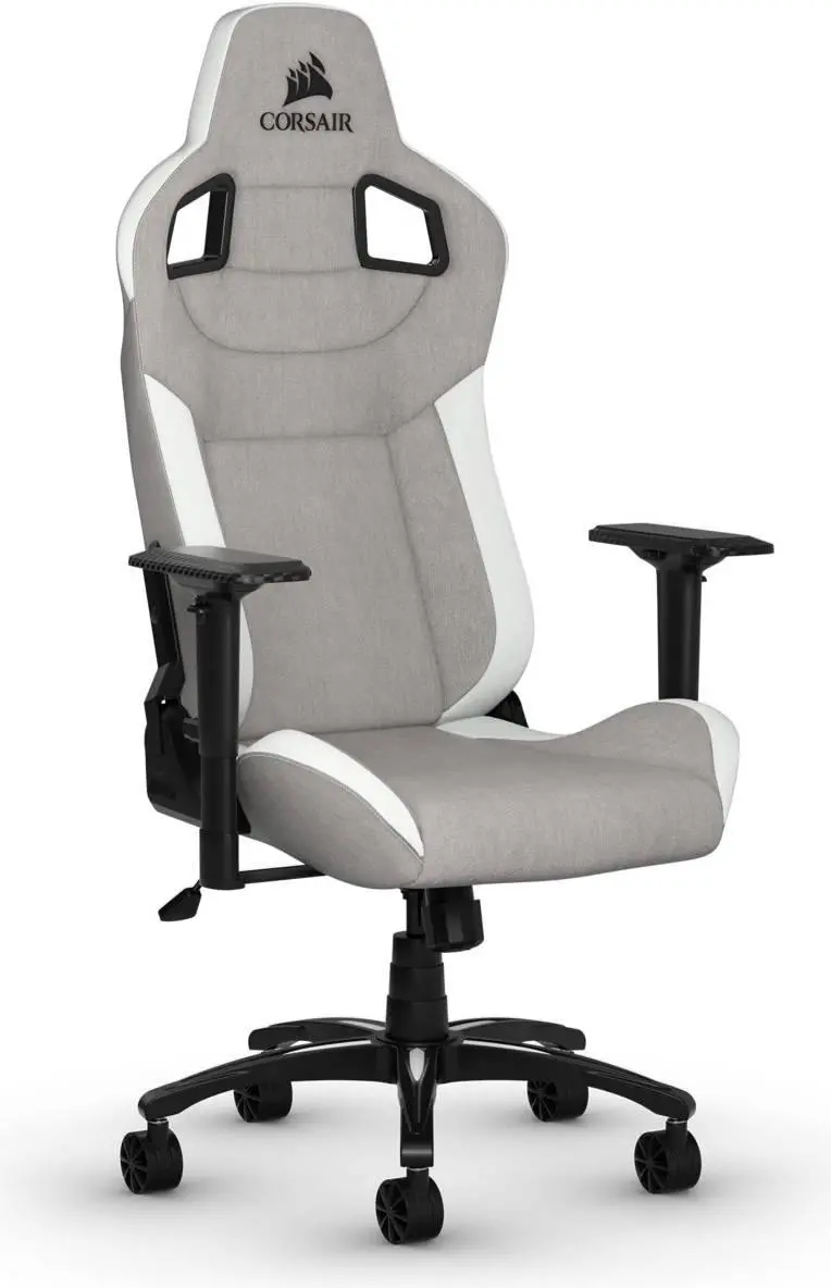 Геймърски стол Corsair T3 RUSH - Fabric Grey/White