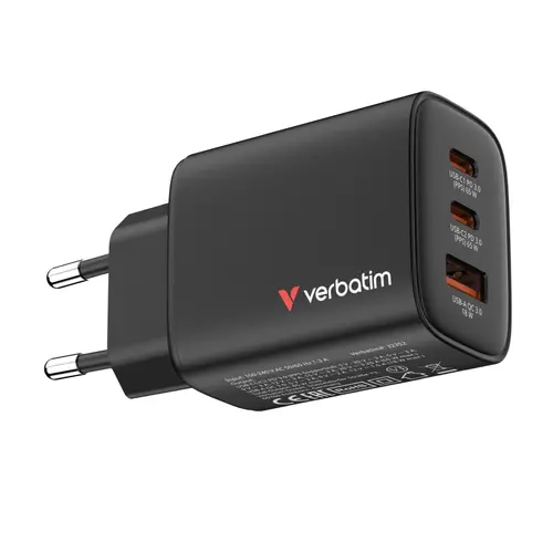 Зарядно устройство, Verbatim Essentials GaN Charger 65W EU plug Black - image 5