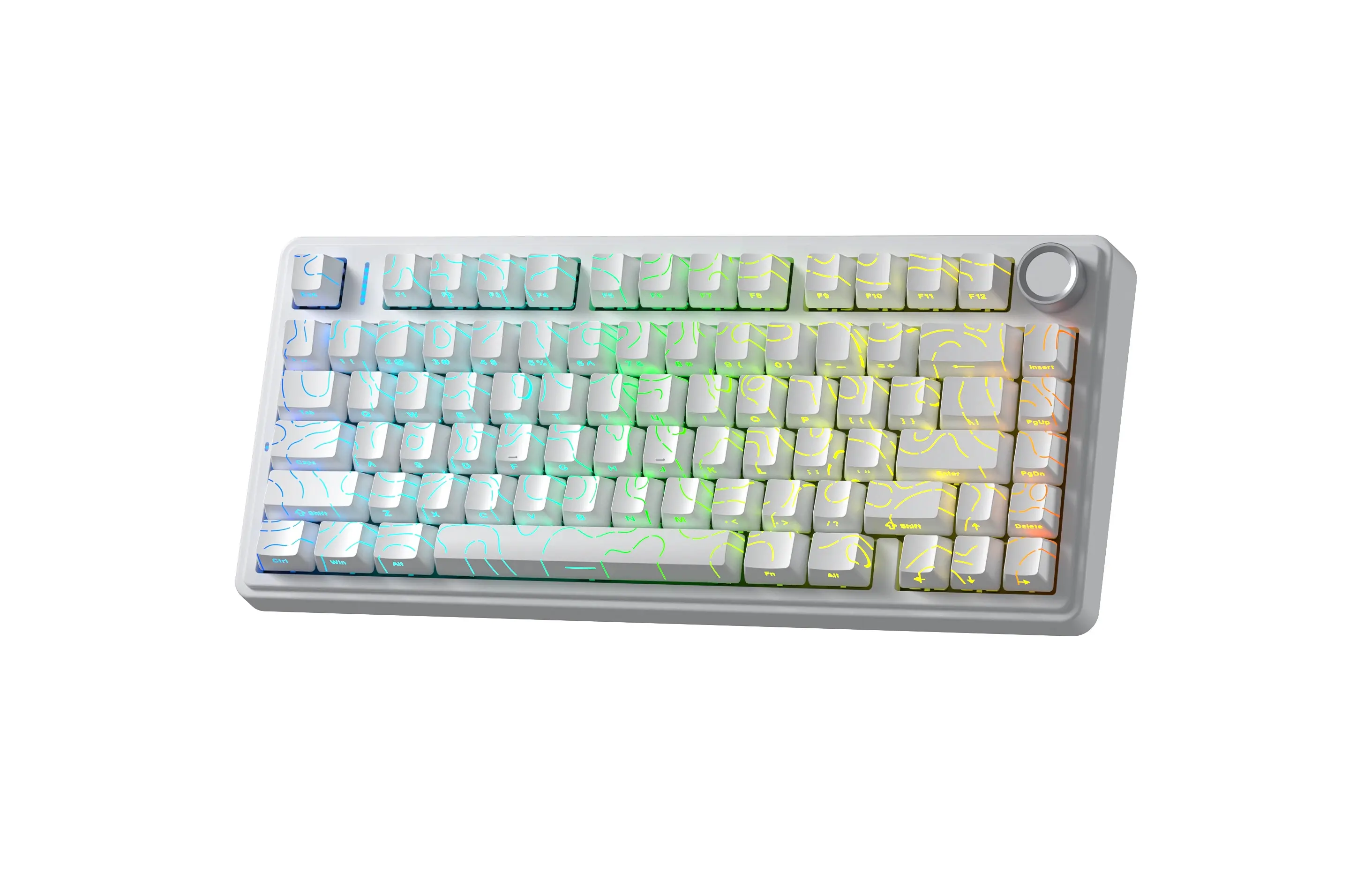 Aula геймърска механична клавиатура Wireless Gaming Mechanical Keyboard F75HE - Black King Magnetic Switch [Linear] (English US), White - image 1