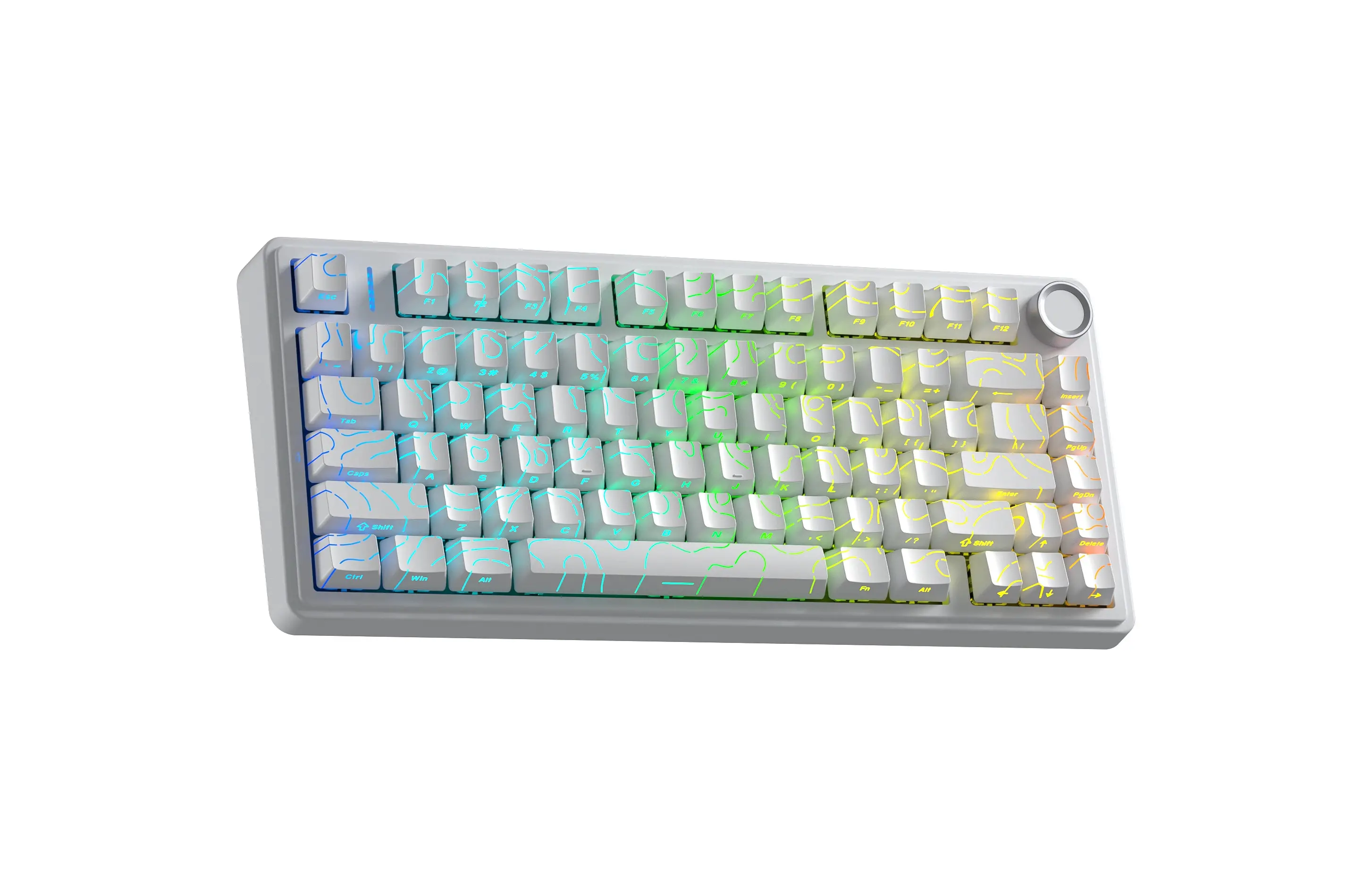 Aula геймърска механична клавиатура Wireless Gaming Mechanical Keyboard F75HE - Black King Magnetic Switch [Linear] (English US), White - image 2