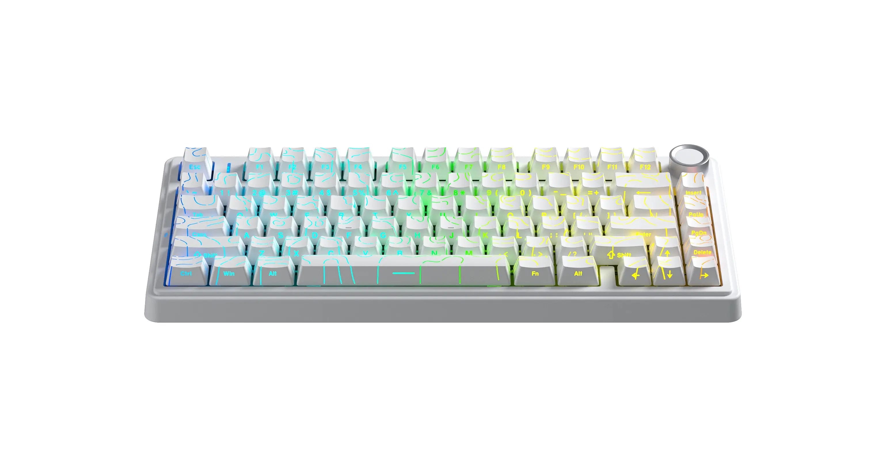 Aula геймърска механична клавиатура Wireless Gaming Mechanical Keyboard F75HE - Black King Magnetic Switch [Linear] (English US), White - image 3