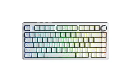 Aula геймърска механична клавиатура Wireless Gaming Mechanical Keyboard F75HE - Black King Magnetic Switch [Linear] (English US), White