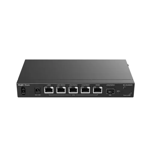 Рутер Ruijie RG-EG406XS, 5x2.5G, 400 клиента,Cloud Managed, 1x10G SFP+,5xWAN Рутер Ruijie RG-EG406XS, 5x2.5G, 400 клиента,Cloud Managed, 1x10G SFP+,5xWAN